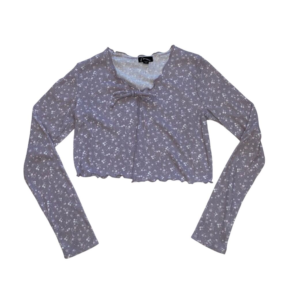 Art Class Crop Floral Cardigan, Clasp Closure, Kids XL/Adult Small